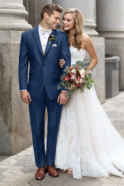 blue tuxedo wedding.